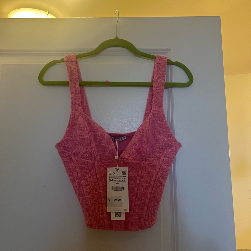 Zara pink corset top